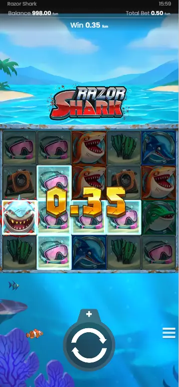 Razor Shark Nudge & Reveal Feature – bezahlende Symbole enthüllt
